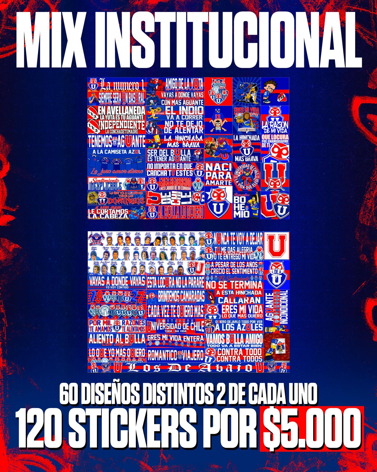 MIX INSTITUCIONAL- 120 STICKERS SURTIDOS